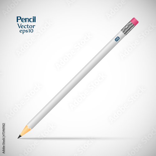 Smooth wooden detailed sharpened pencil isolated