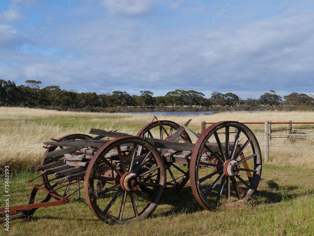 An ancient agricultural cart in Australia