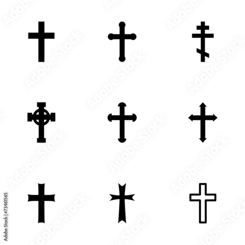 Vector black crosses icon set © annexs2