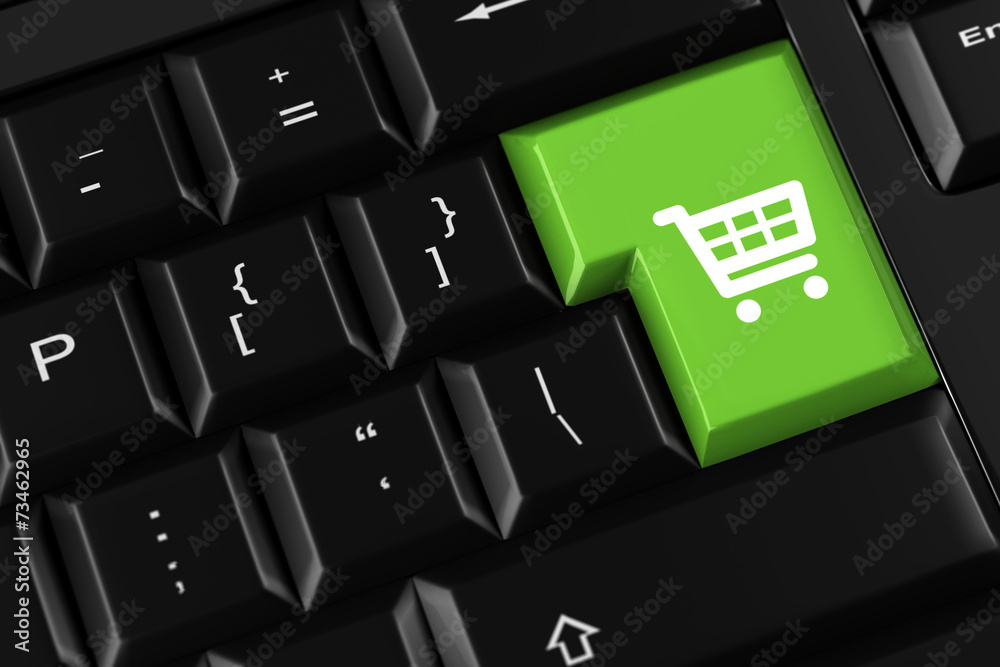 Einkaufswagen als Symbol für Online Shopping Einkaufswagen als Symbol für Online Shopping