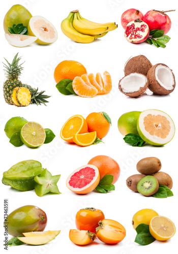 Fototapeta Naklejka Na Ścianę i Meble -  large set of fruit isolated
