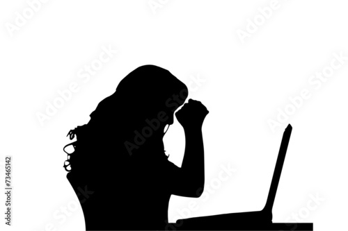 Vector silhouette of a woman.