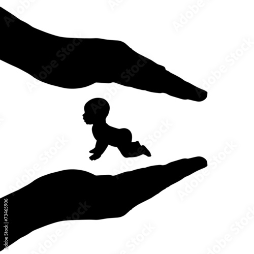 Vector silhouette of hands.