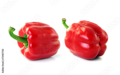 red sweet peper on white background