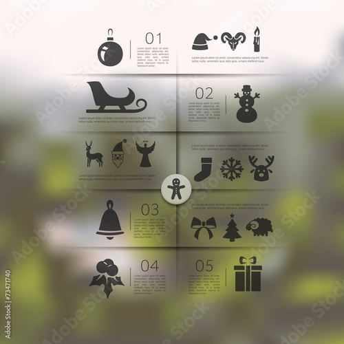 Christmas infographic with unfocused background