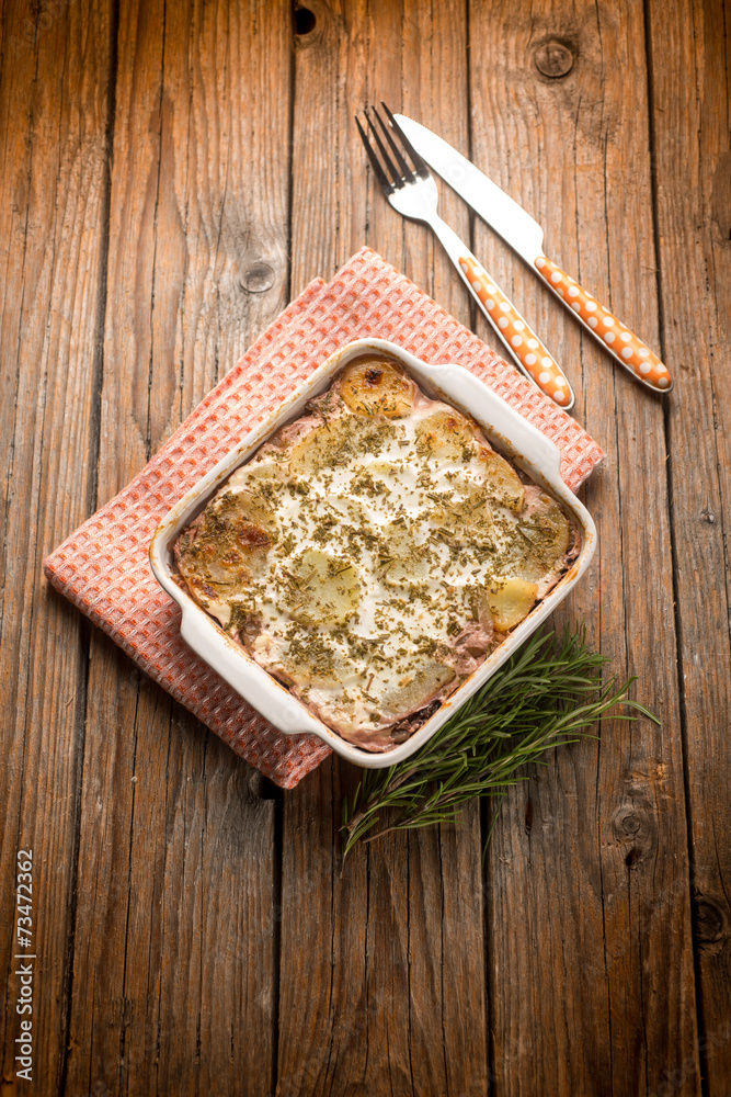 flan with potatoes and red chicory flan with potatoes and red chicory