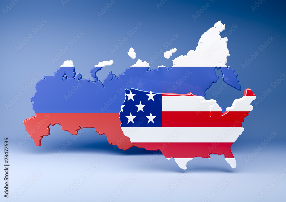 Fototapeta premium USA - Russia - blue