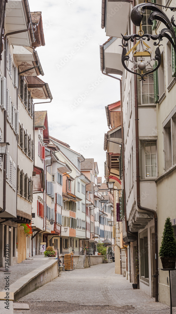 Zuger Altstadt, Stadt Zug, historische Altstadthäuser, Schweiz