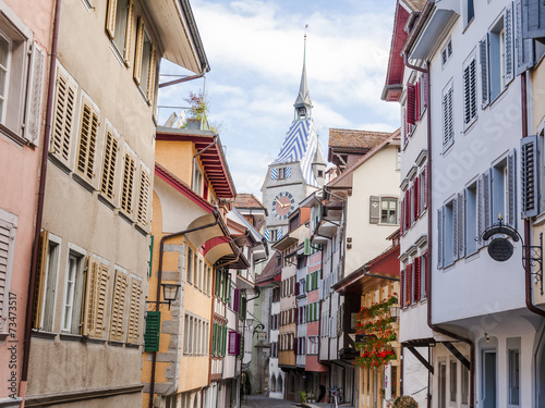 Stadt Zug, Zuger Altstadt, Altstadthäuser, Zytturm, Schweiz photo