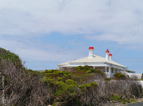 A house with orange chimneys at cape Nelson in Victoria