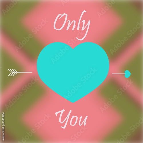 only you love illustration over color background