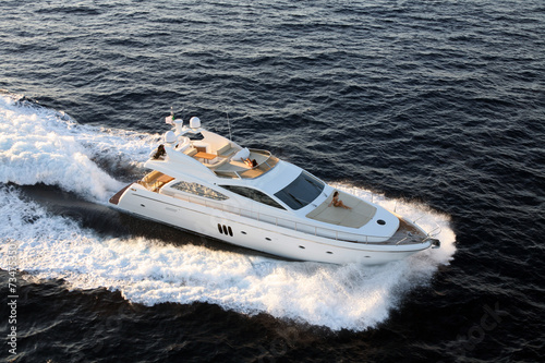 Obraz na płótnie motor yacht, boat w salonie
