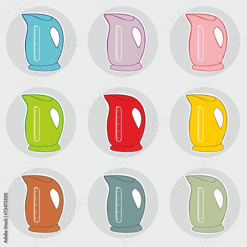 fully editable vector illustration of electric kettles