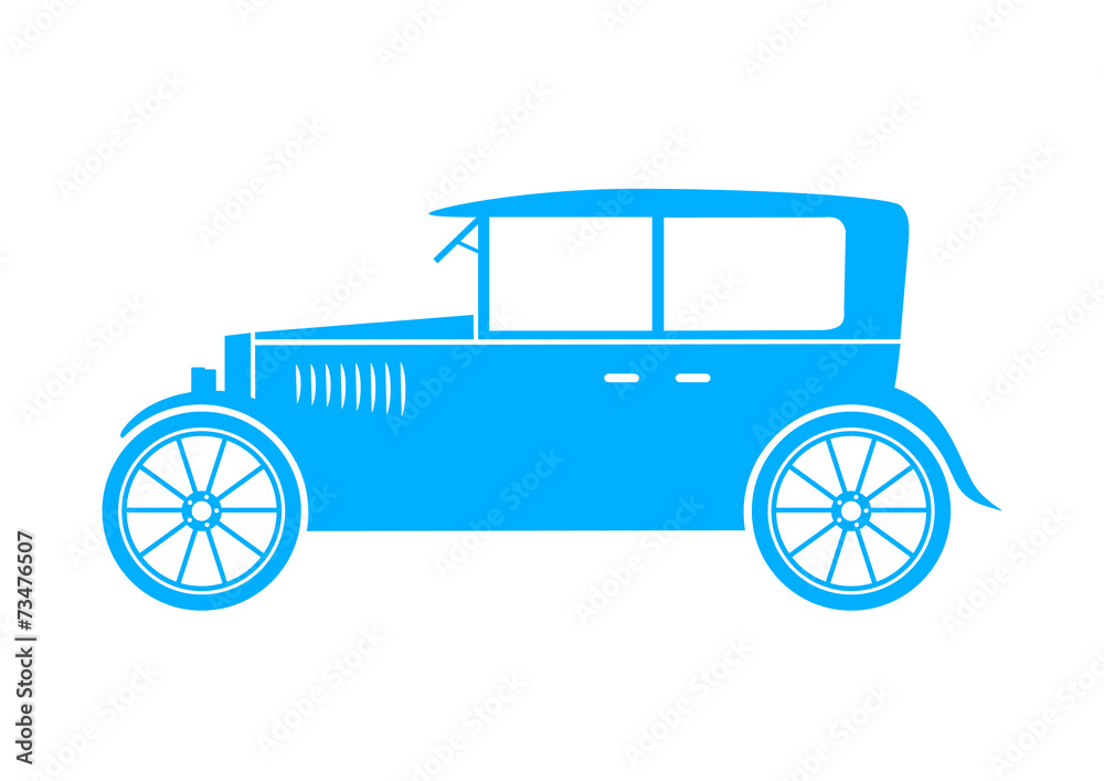 Blue car icon on white background Blue car icon on white background