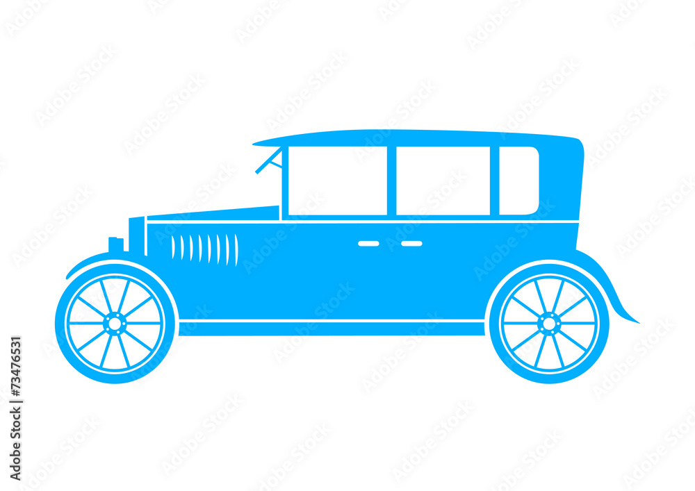 Blue car icon on white background Blue car icon on white background