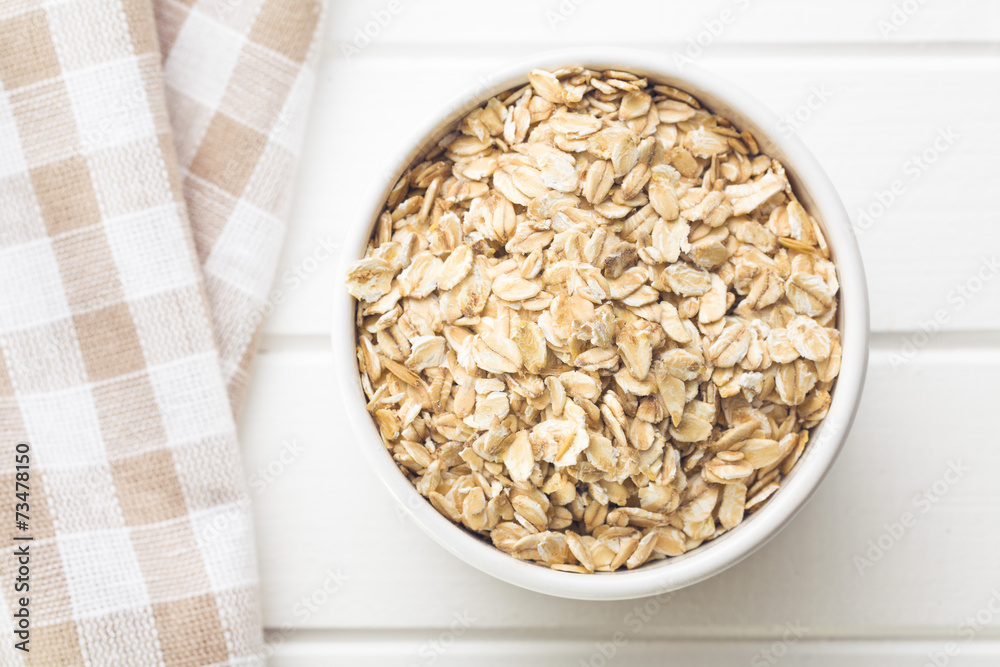 oat flakes in bowl oat flakes in bowl