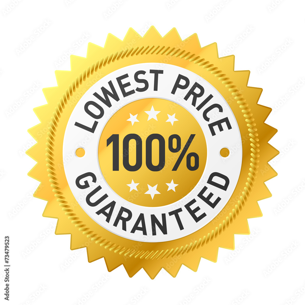 100% lowest price guaranteed sticker