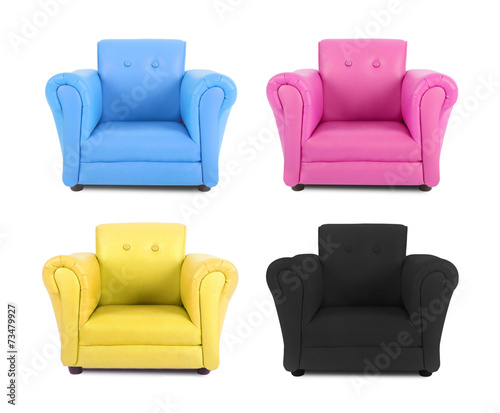 Slika na platnu Four armchairs with the colors of four-color process