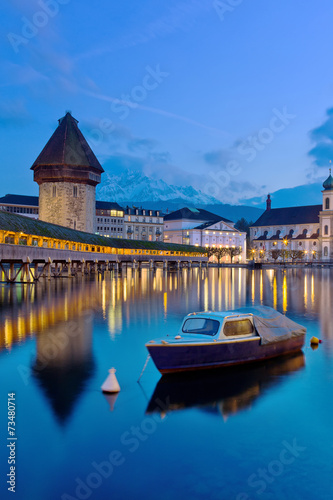 the famous Chapel Bridge,luzern Switzerland