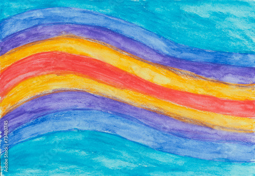 Colorful curve background made by water color