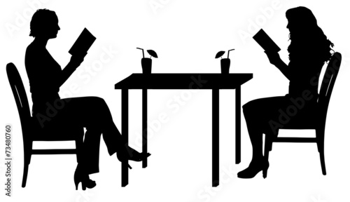 Vector silhouettes of women.
