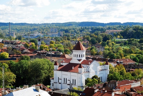 Obraz na płótnie Vilnius city aerial view from Vilnius University tower w salonie