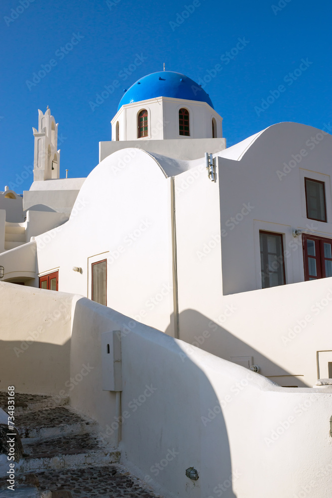 Beautiful white church in Oia