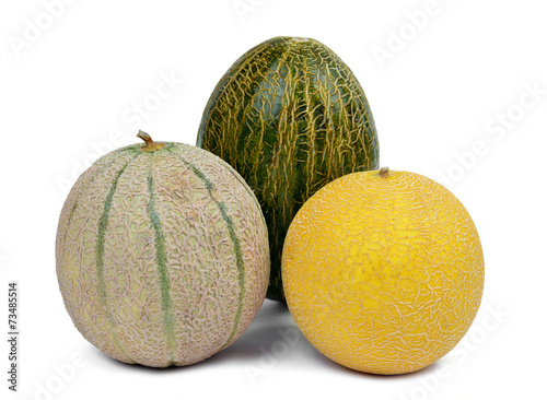 cantaloupe melons isolated on white background
