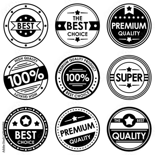 Set of retro vintage badges and labels. Black and White Style