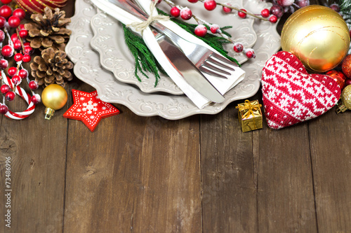 Christmas table setting photo