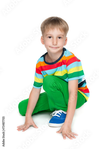 Little boy in a striped shirt