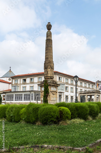 Churruca Obelisk in front of the hostel Ferrol, Galicia, Spain