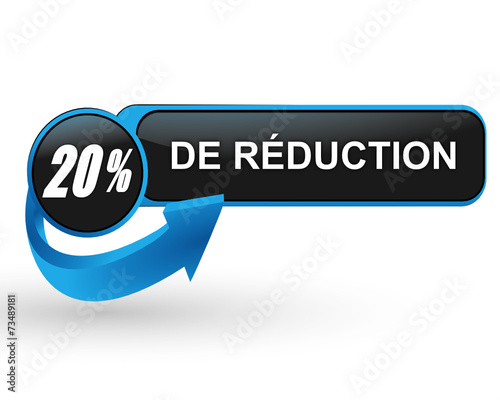20 pour 100 de réduction sur bouton web design bleu