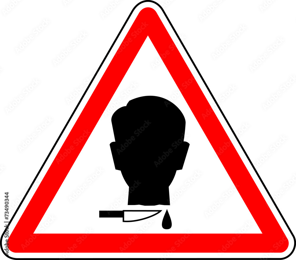 Head cut off in danger panel against white background Stock Vector | Adobe  Stock