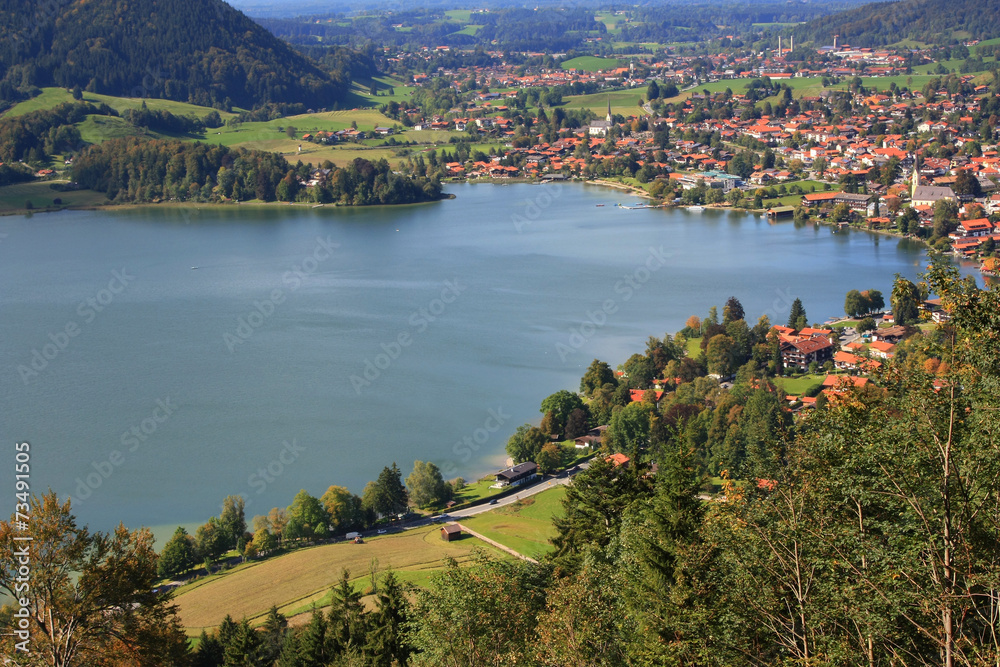 Fototapeta premium Luftkurort Schliersee - Blick von der Hohenwaldeck