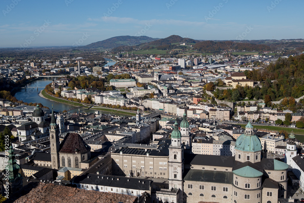 Salzburg Austria inner city with churches