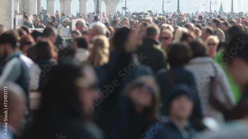 Crowd of people in Venice photo