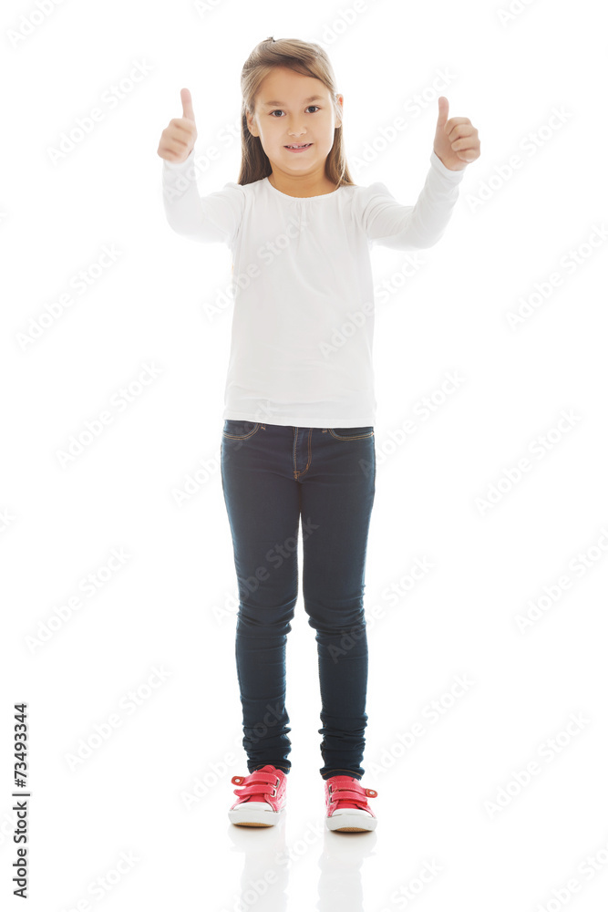 Little girl thumbs up Little girl thumbs up