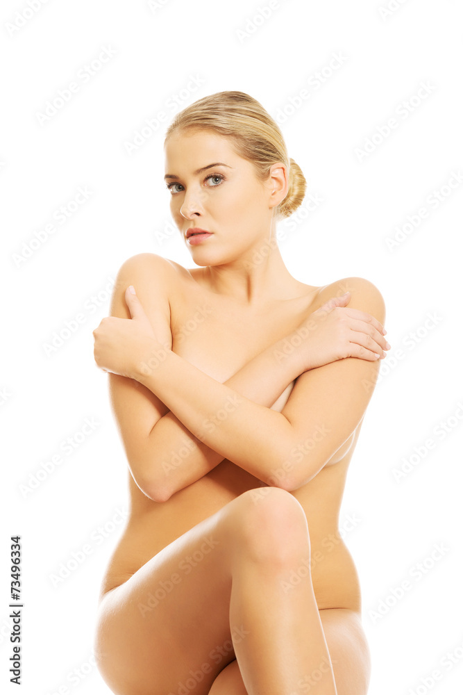 Obraz premium Close up of nude woman sitting