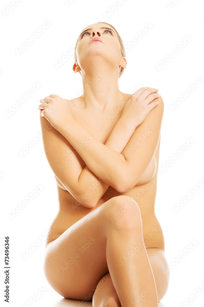Obraz premium Close up of nude woman sitting