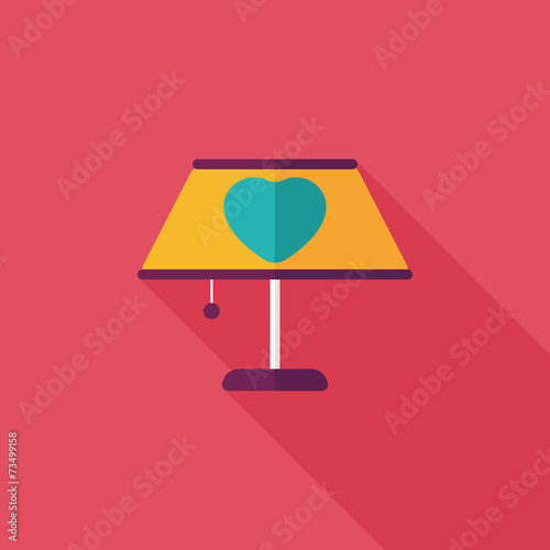 Valentine's Day heart lamp flat icon with long shadow,eps10