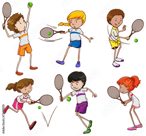 Kids playing tennis