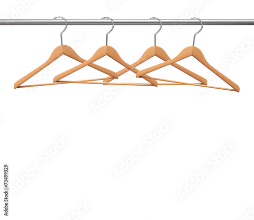 Coat hangers on a clothes rail. Vector