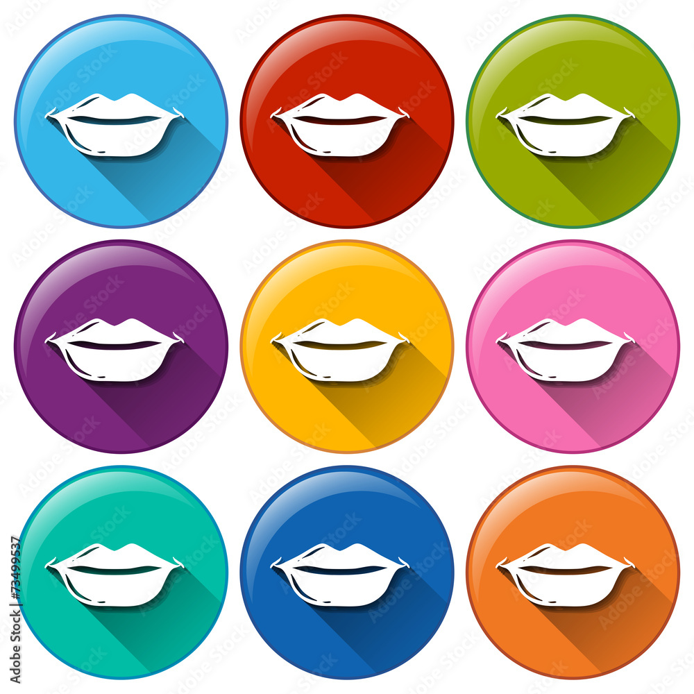 Round buttons with lips Round buttons with lips