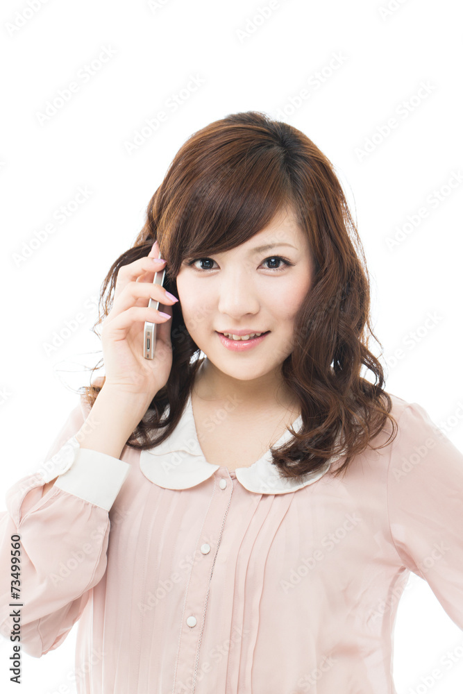 携帯電話を使う女性 携帯電話を使う女性