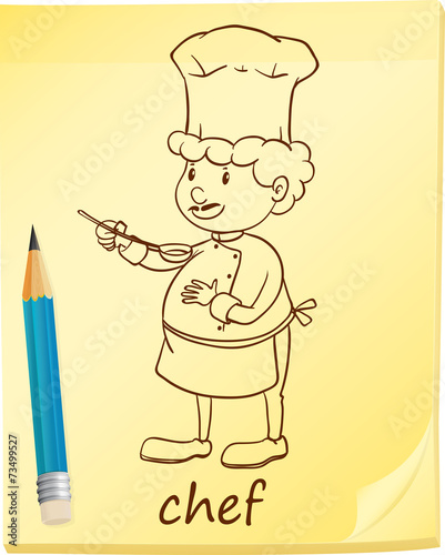 A notepad with a chef