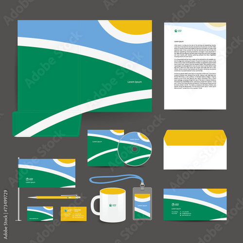 Corporate identity template design stationery.