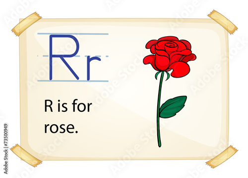 A letter R for rose