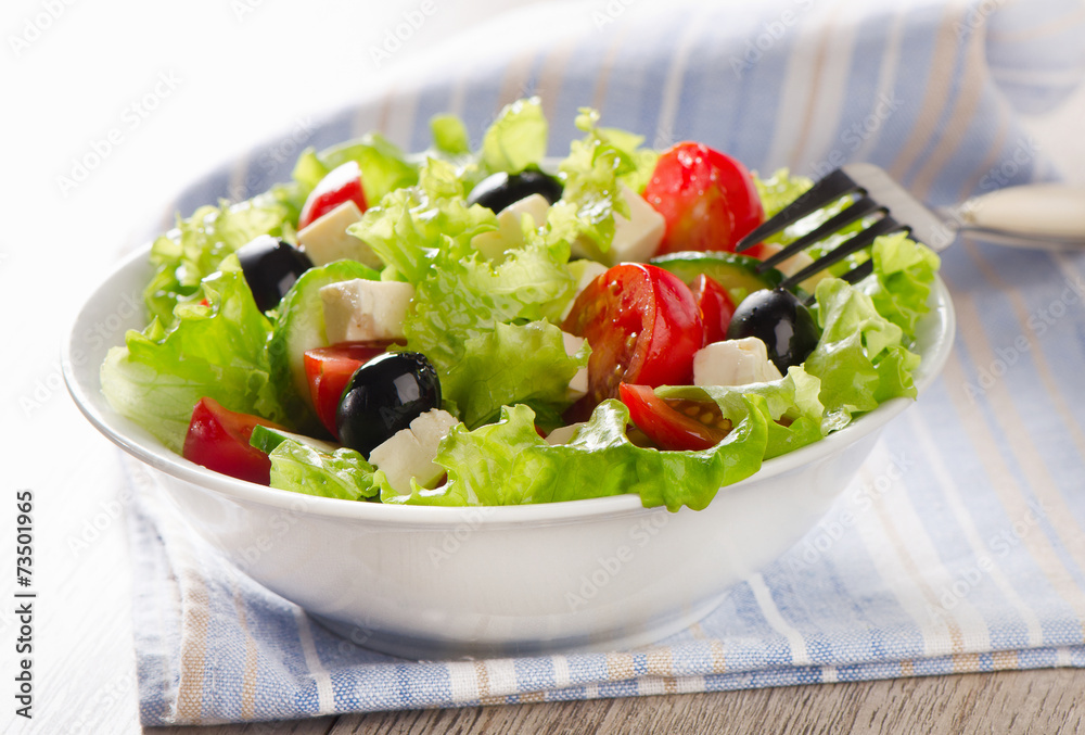 Greek vegetable salad with  cheese