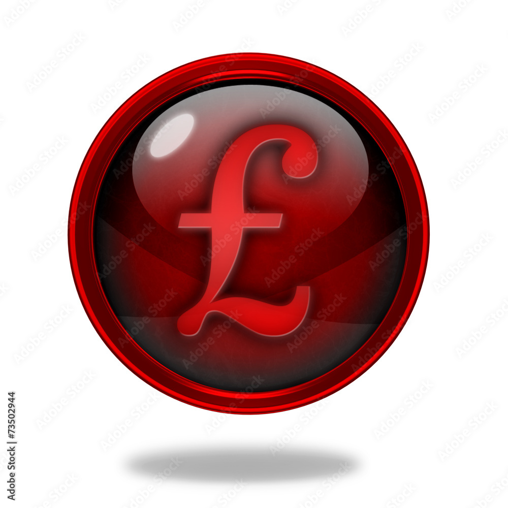 Pound circular icon on white background Pound circular icon on white background